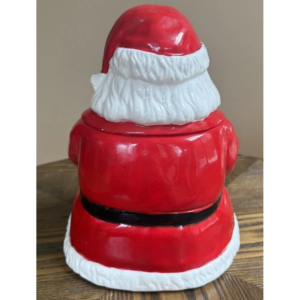 Vintage World Bazaars Inc Santa Claus Ceramic Cookie Jar Christmas Holiday WBI